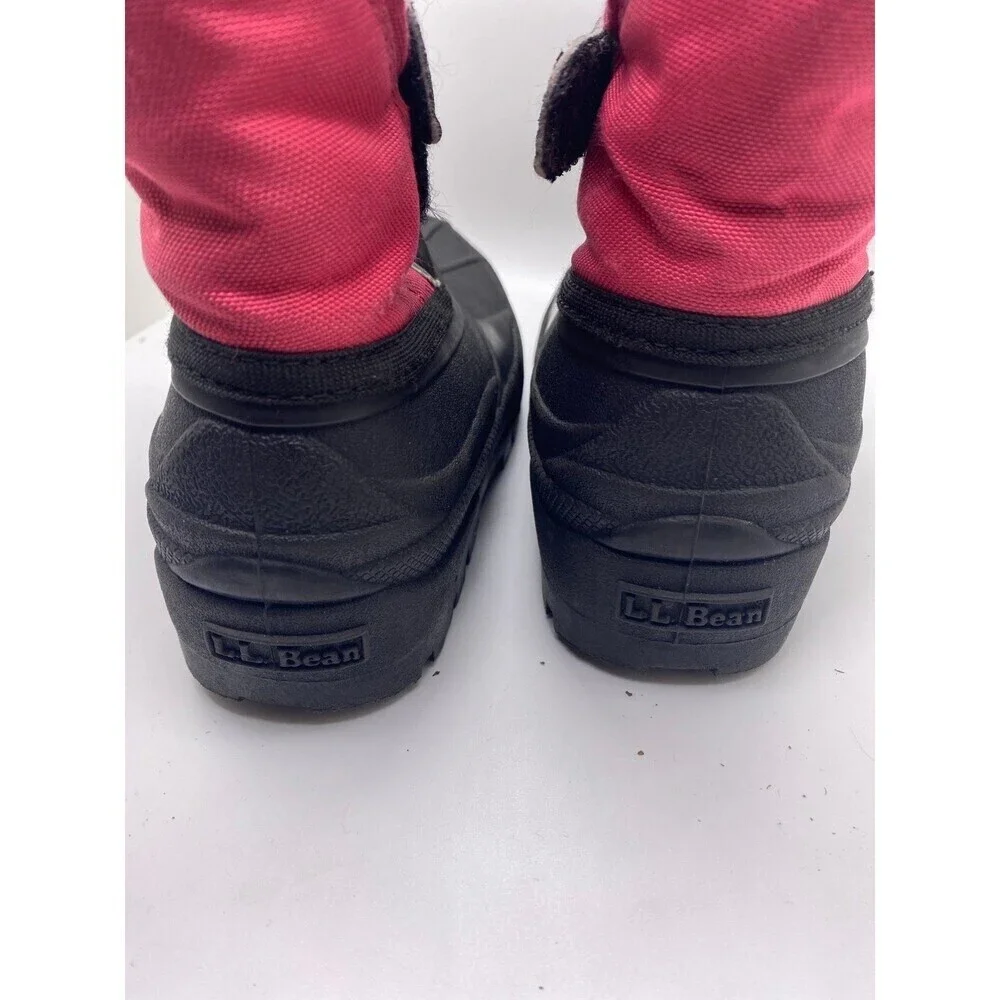 LL BEAN Kids 13 Northwoods Felt Lined Waterproof Warm Winter Boots Black & Pink